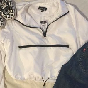 Rue 21 white checkered wind breaker